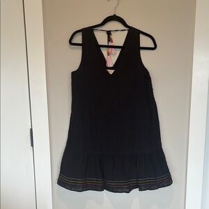 Dolan Black Sleeveless Sundress with Colorful Trim PS